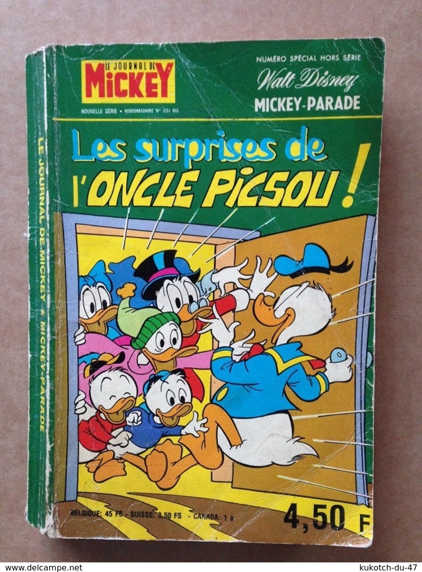 Disney - Mickey Parade - Année 1976 - N°1251 Bis (avec Grand Défaut D'usure) - Mickey Parade