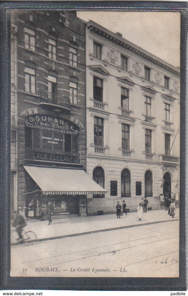 Carte Postale 59. Roubaix Le Crédit Lyonnais Très Beau Plan - Roubaix