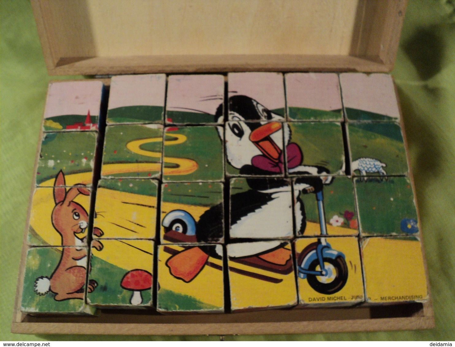 VIEUX JEU DE CUBES NESTOR LE PINGOUIN. JEUJURA. ANNEES 70? DAVID MICHEL JUNIOR. - Puzzles