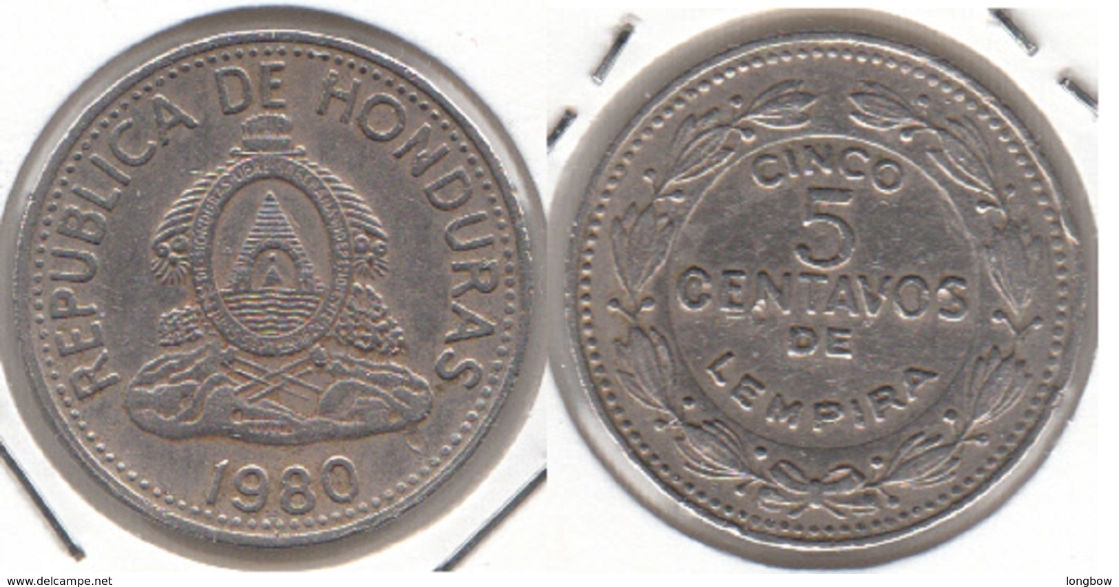 Honduras 5 Centavos 1980 KM#72.2 - Used - Honduras