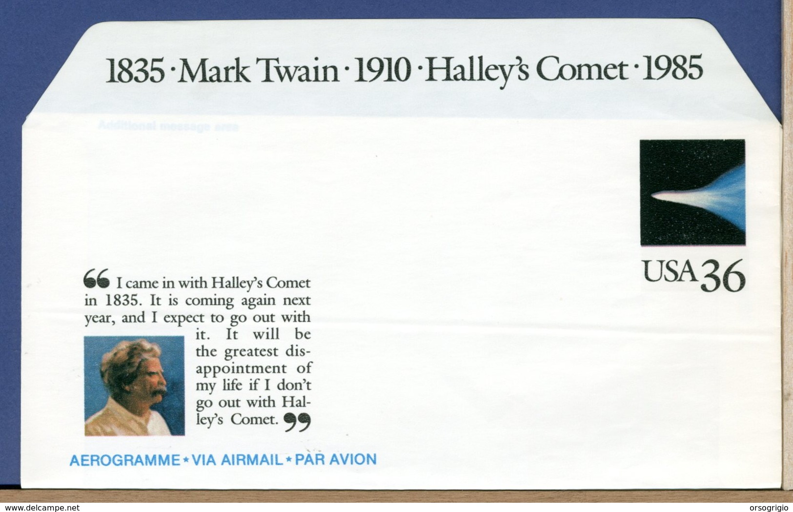 USA - MARK TWAIN - HALLEY COMET 1985 - 1981-00