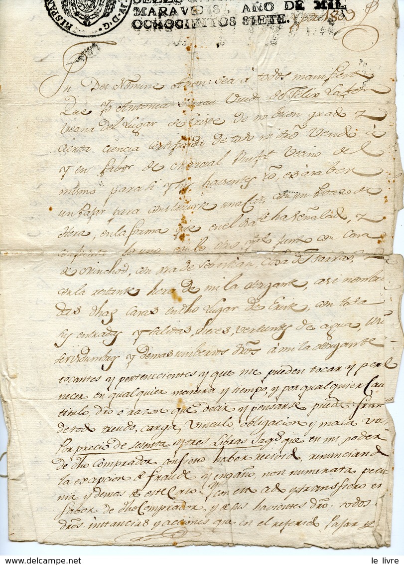 216. FISCAL ESPAGNE DOCUMENT 1809 A DECHIFFRER - Autres & Non Classés