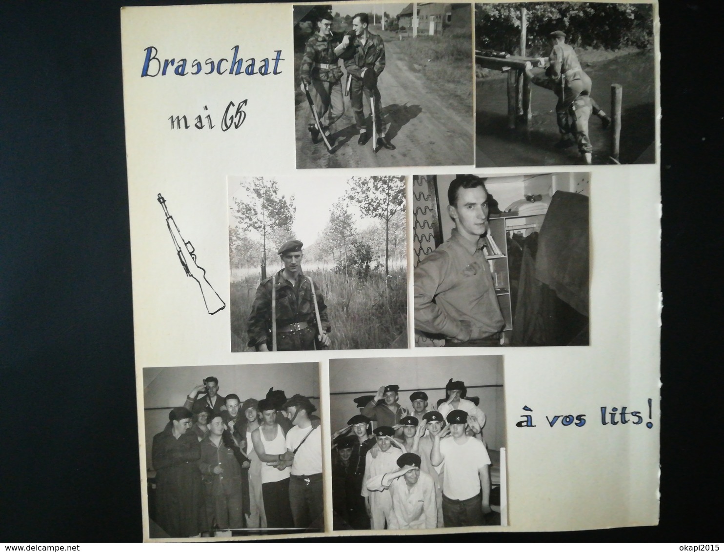 CAMP MILITAIRE BRASSCHAAT ANNÉE 1965 LOT 22 PHOTOS ORIGINALES UNE PERSONNE IDENTIFIÉE - Guerre, Militaire