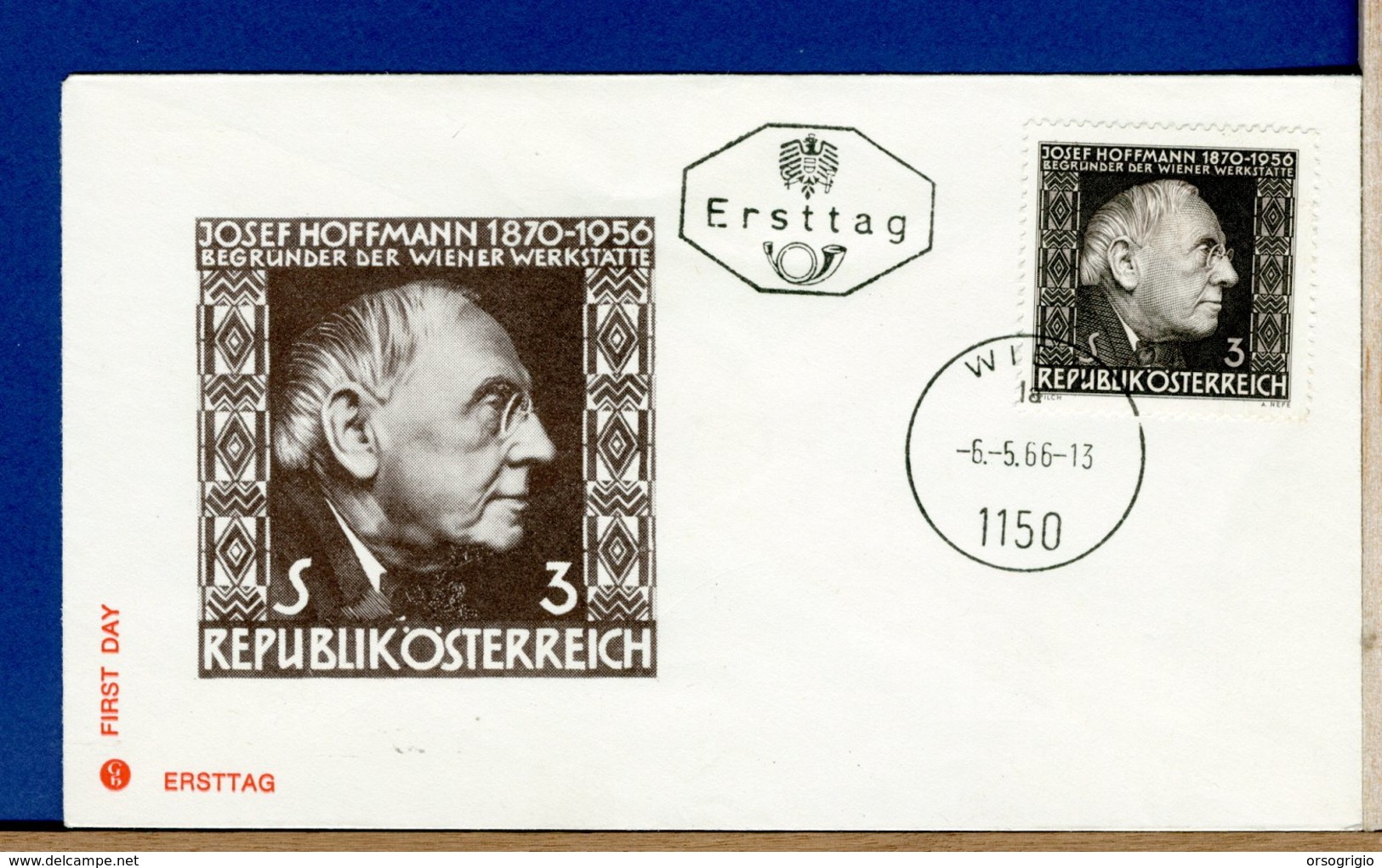 AUSTRIA - FDC  1966  -  JOSEF HOFFMANN - FDC