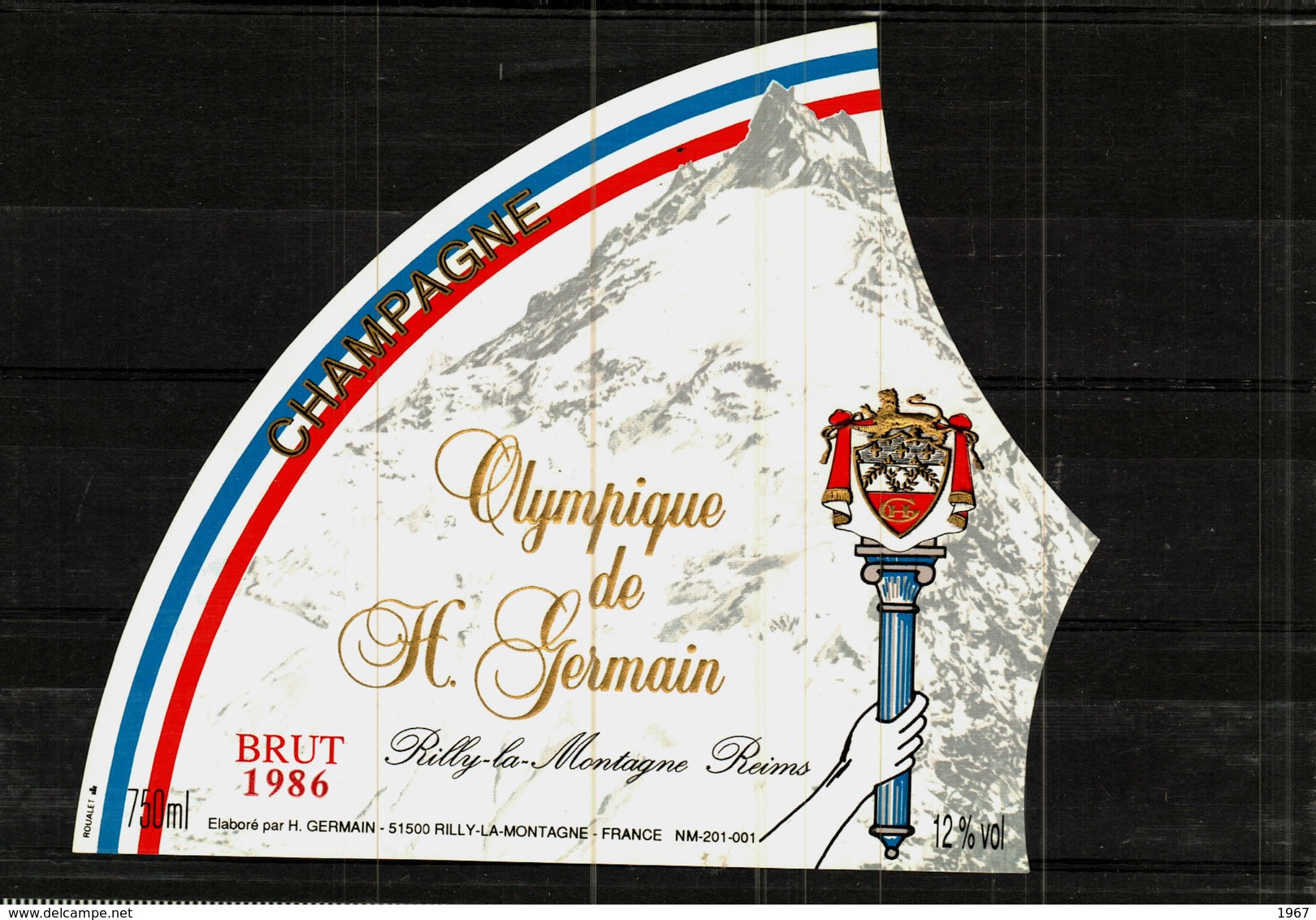 Etiquette Champagne -      Olympique De H.Germain  Brut 1986 - Champagne