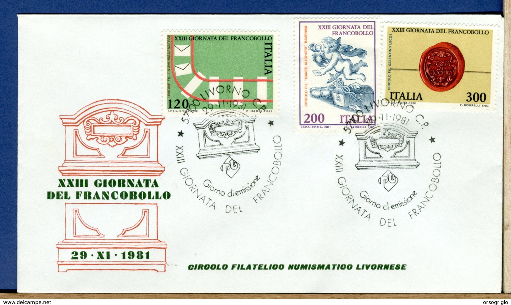 ITALIA - FDC  1981  -  GIORNATA DEL FRANCOBOLLO    Annullo Figurato - FDC