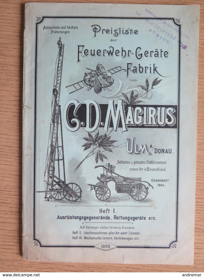 POMPIERS - FEUERWEHR - FIRE BRIGADE - POMPIERI - G.D. MAGIRUS - PREISLISTE DER FEUERWEHR-GERÄTE FABRIK - 1898 - Non Classés