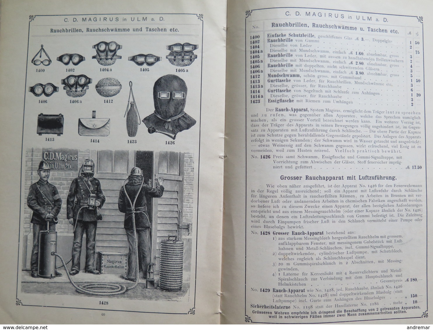 POMPIERS - FEUERWEHR - FIRE BRIGADE - POMPIERI - G.D. MAGIRUS - PREISLISTE DER FEUERWEHR-GERÄTE FABRIK - 1898