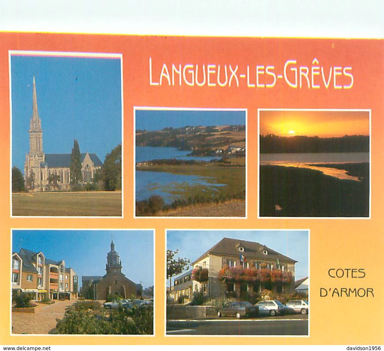 Cpsm -    Langueux Les Gréves -  L 'église  ,le Bord De Mer Et Le Centre Commercial    H1150 - Altri & Non Classificati