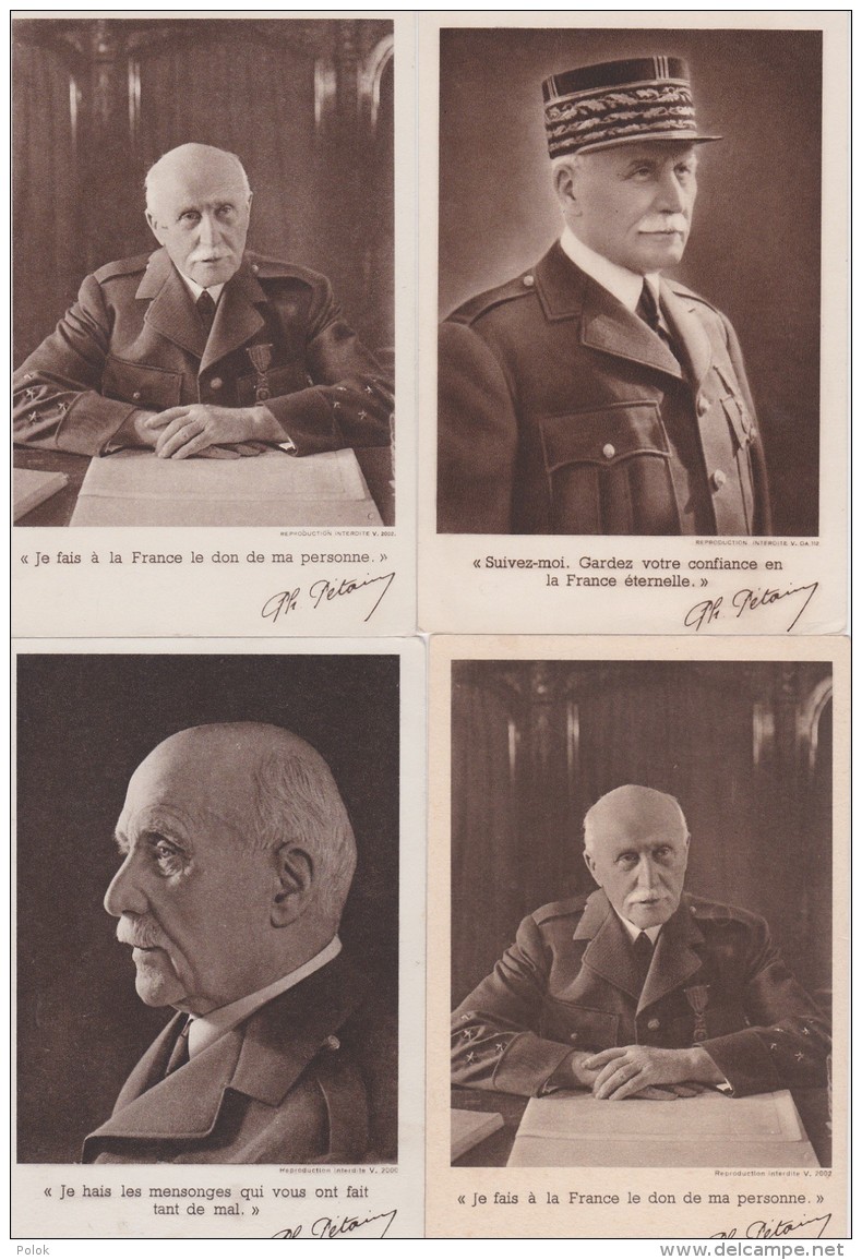 Bs - Lot De 4 Cpsm Grand Format Philippe PETAIN - Personnages