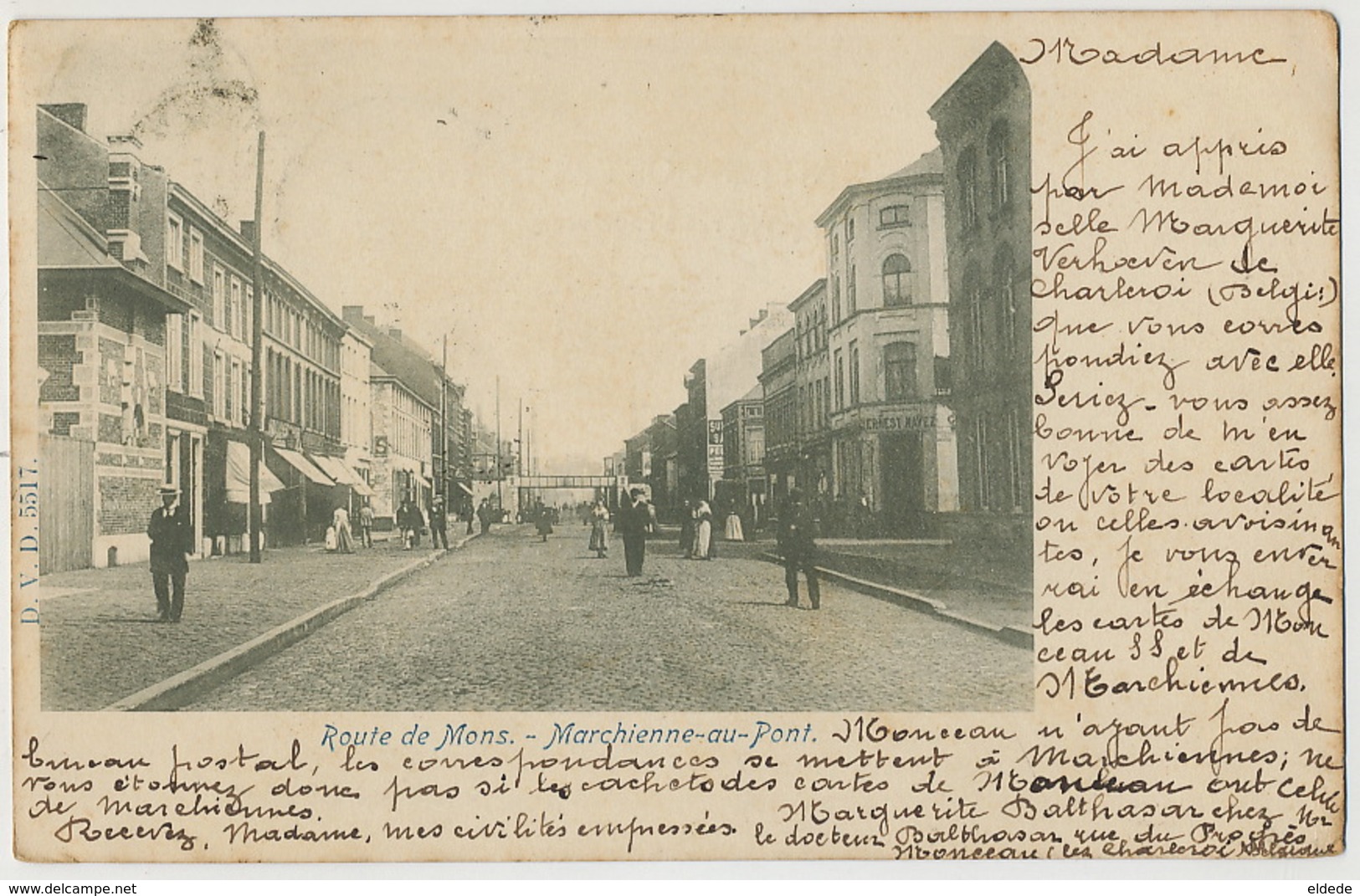 Marchienne Au Pont Charleroi Route De Mons Avant 1903 Vers Hesdin 62 - Charleroi