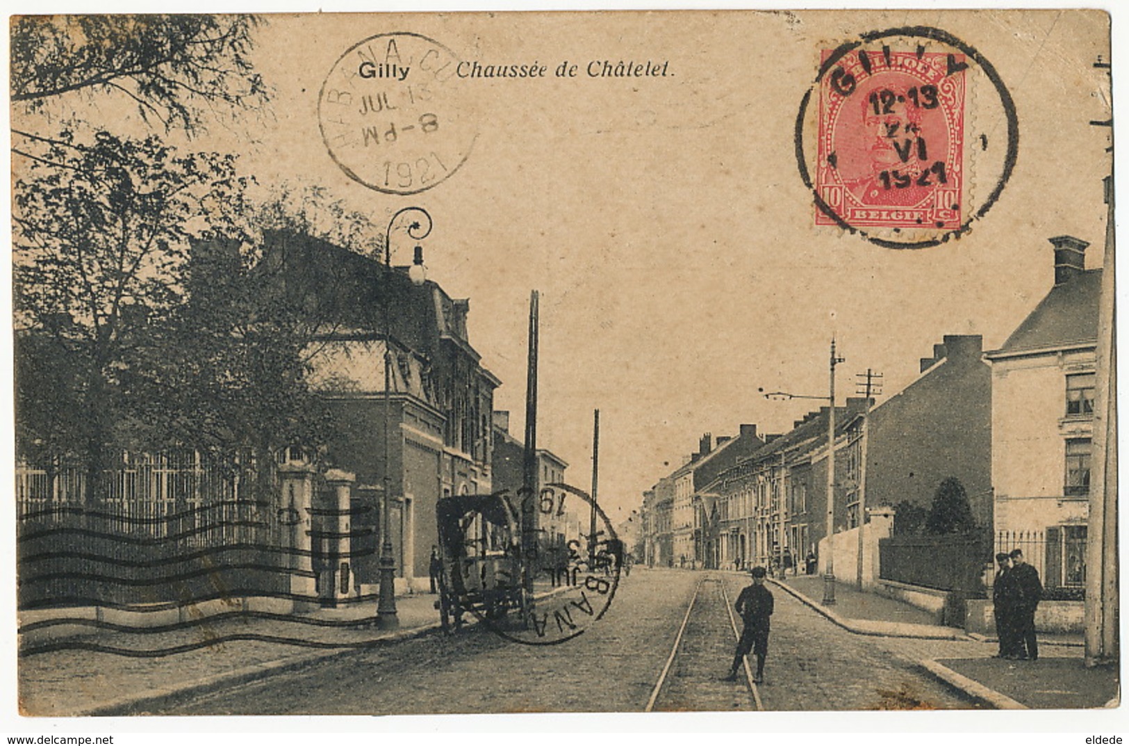Gilly  Charleroi Chaussée De Chatelet Ligne De Tram Club Deltiology RECP Vers Cuba - Charleroi