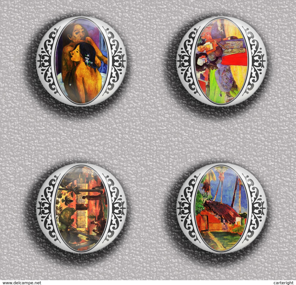 Paul Gauguin Painting Fan ART BADGE BUTTON PIN SET 5 (1inch/25mm Diameter) 35 DIFF - Altri & Non Classificati