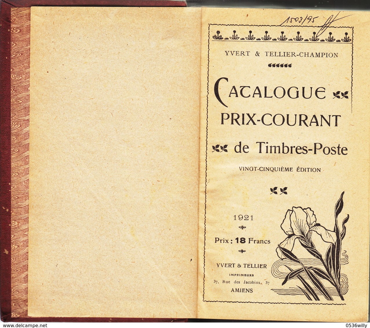 Briefmarken-Katalog. Catalogue De Timbres.poste Yvert & Tellier Champion 1921 (6.612) - Frankrijk