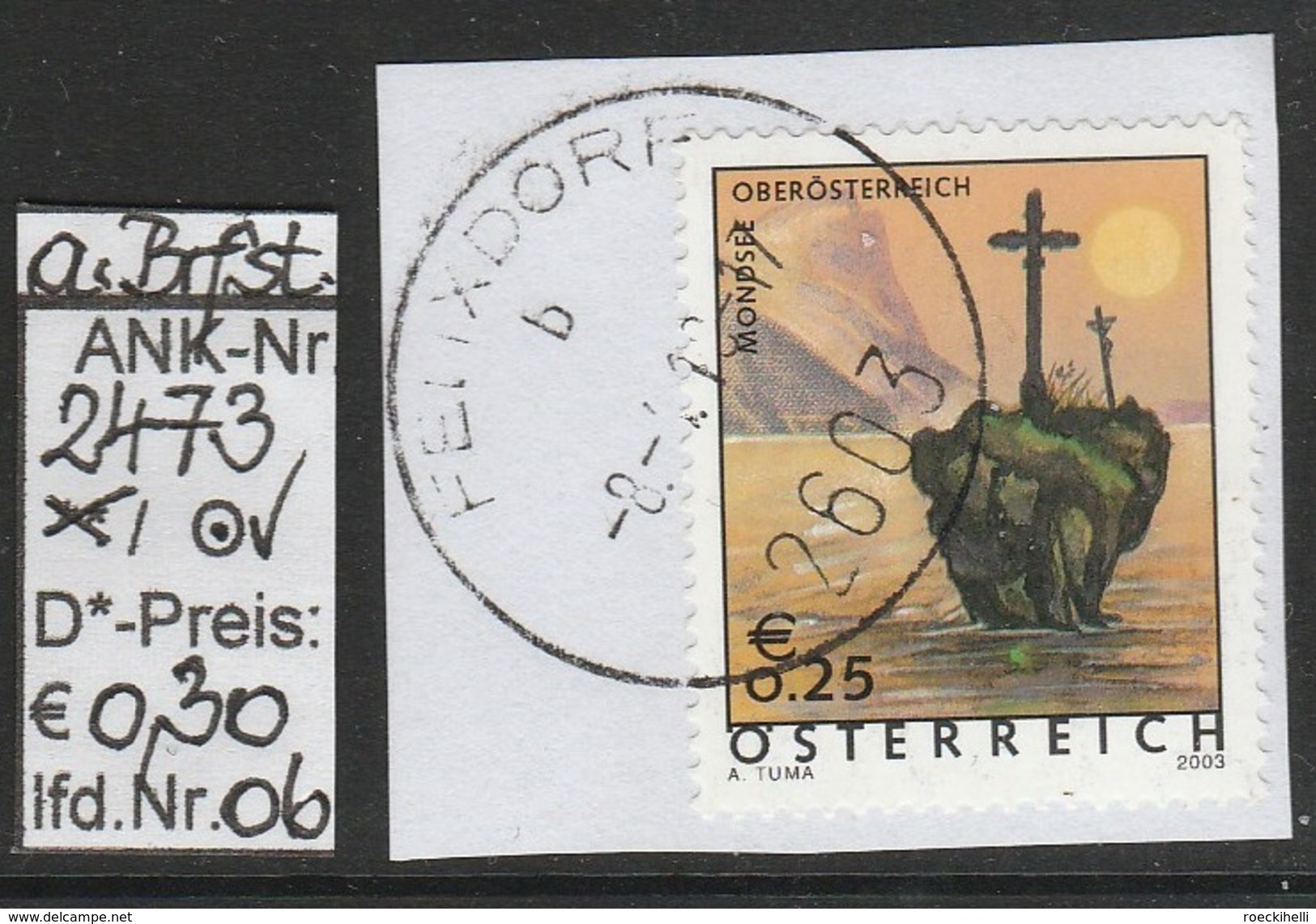 18.7.2003  -  FM/DM "Ferienland Österr.-Kreuzstein im Mondsee" - o  gestempelt -  siehe Scan  (2473o 01-08)