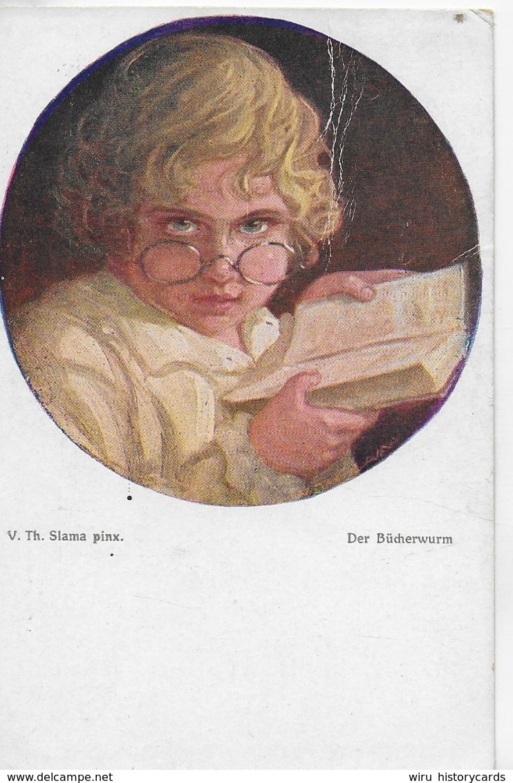 AK 0061  Slama , V. Th. - Der Bücherwurm / Künstlerkarte Phönizia-Salon Um 1907 - Malerei & Gemälde