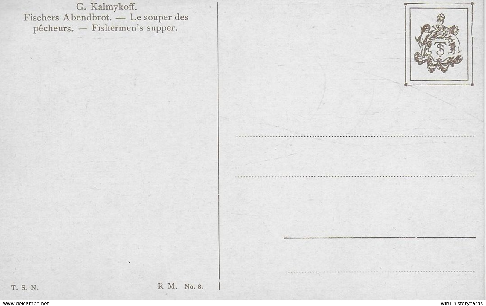 AK 0061  Kalmykoff , G. O. - Fischers Abendbrot / Moderne Russische Meister Um 1910-20 - Malerei & Gemälde