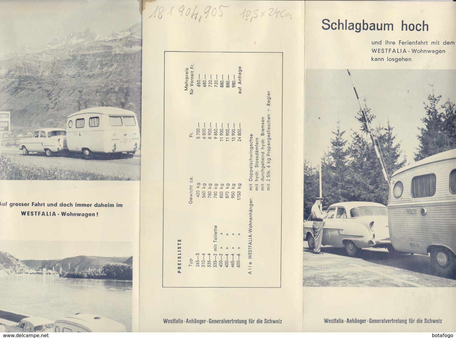 PUB CARAVANE  SCHLAGBAUM HOCH En 1960! - Publicités