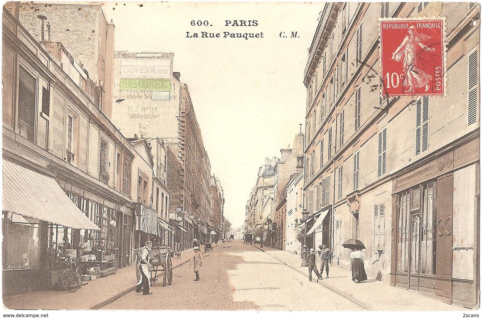 Dépt 75 - PARIS (16è Arr.) - La Rue Pauquet - C. M. N° 600 - Colorisée - District 16