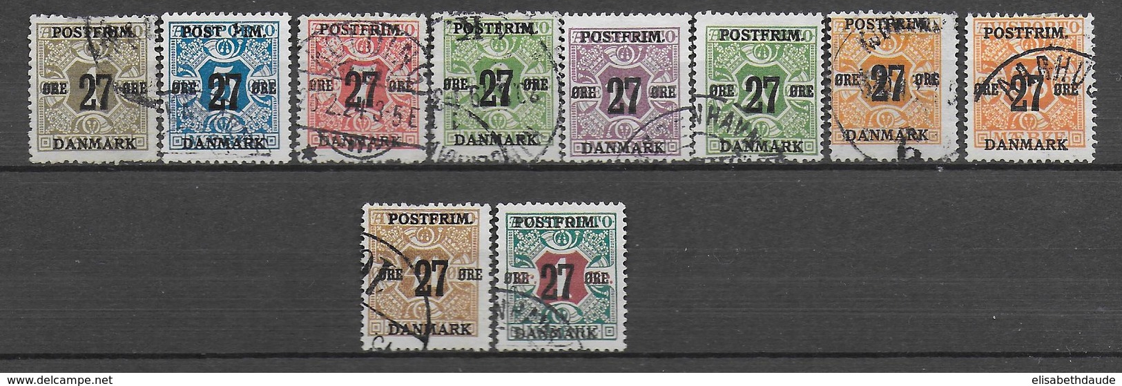 DANEMARK - 1918 - YVERT N° 95/104 OBLITERES - COTE = 200 EUR. - Used Stamps