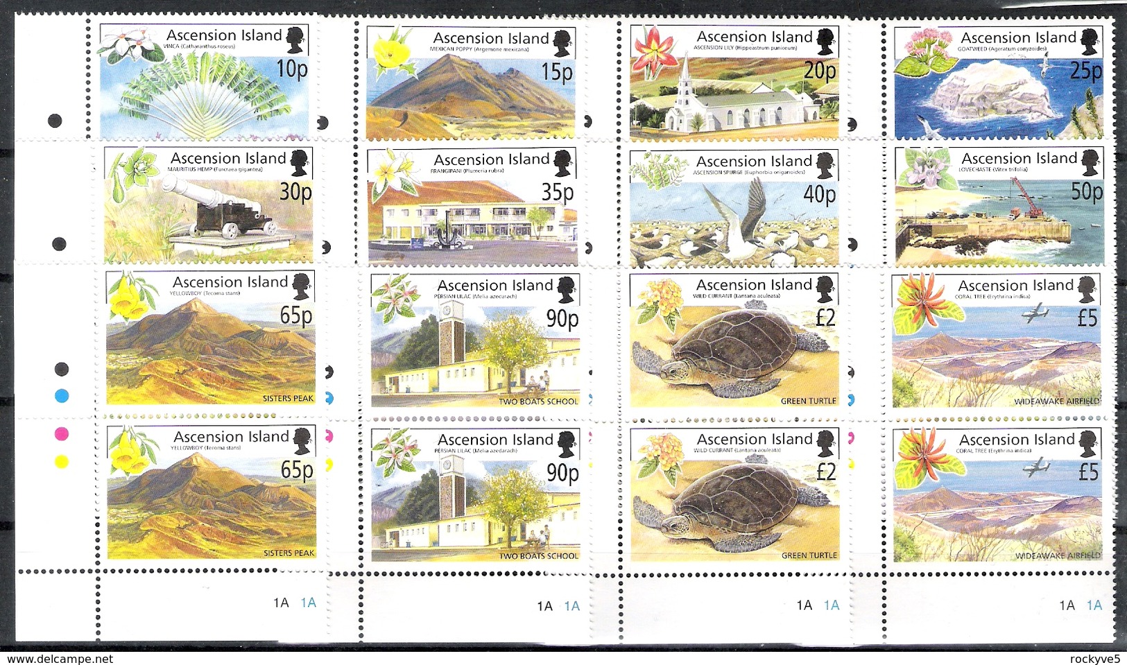 Ascension Island 2002 Island Views Definitives Pairs MNH CV £83.70 - Ascensione