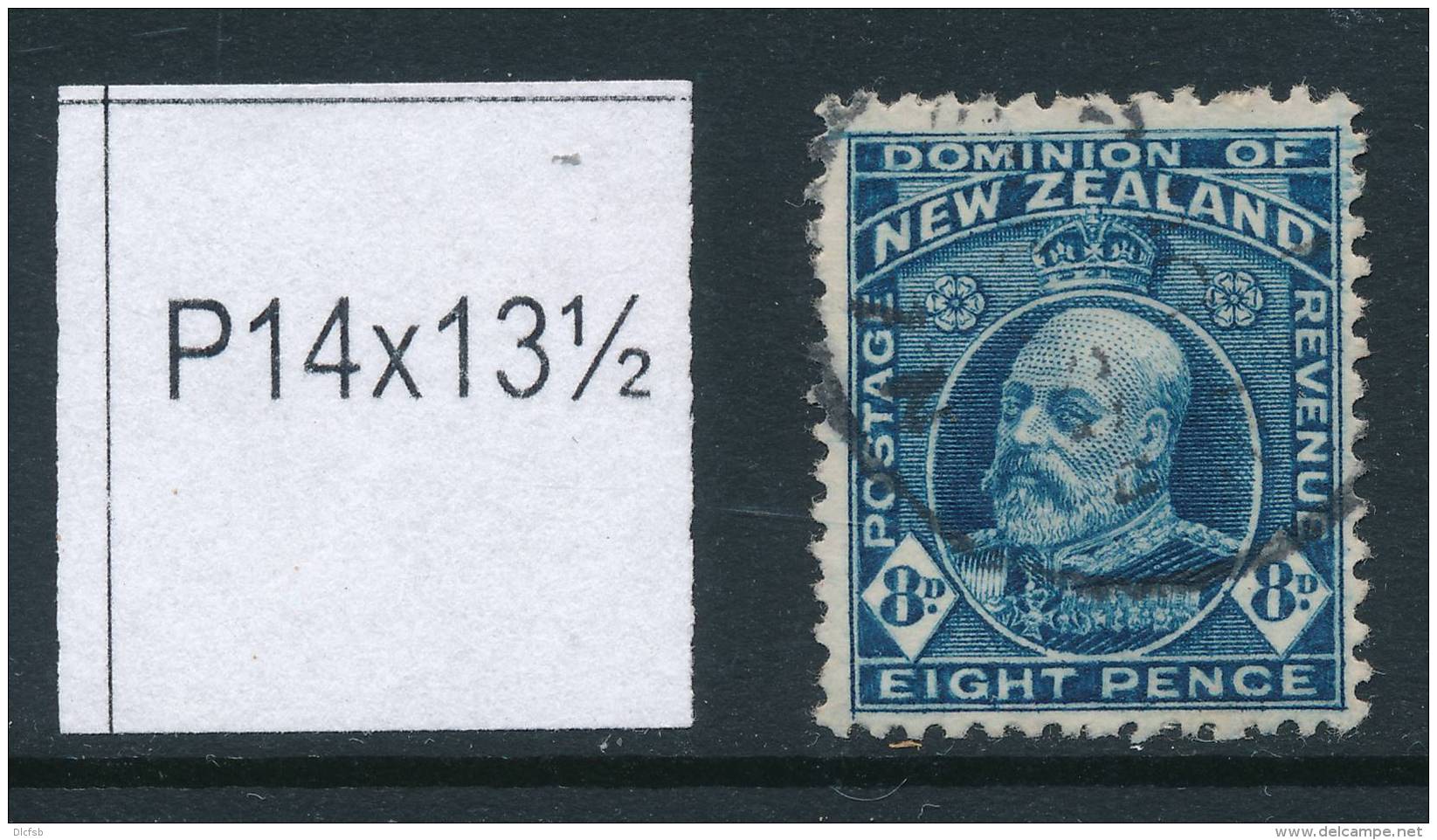 NEW ZEALAND, 1909 8d P14x13&frac12; Indigo-blue, SG404 - Used Stamps