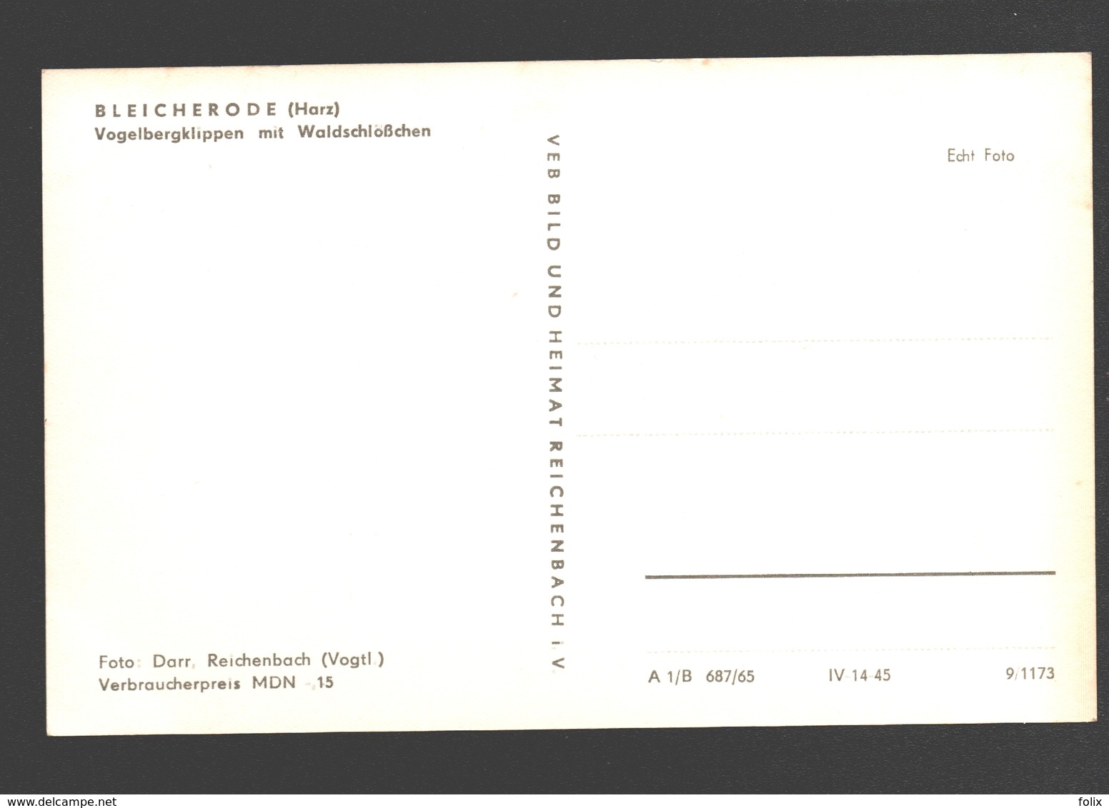 Bleicherode - Vogelbergklippen Mit Wasserschlößchen - Bleicherode