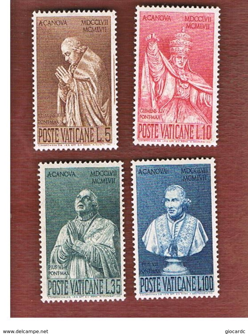 VATICANO (VATICAN) -  UNIF. 243.246  -  1958 BICENTENARIO A. CANOVA, SCULTORE  (SERIE COMPLETA DI 4)   -  MINT** - Nuevos