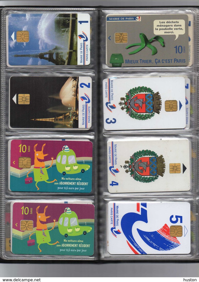 CLASSEUR AVEC LOT DE 40 CARTES DE STATIONNEMENT PIAF - PARIS - TOUTES DIFFERENTES - Parkkarten