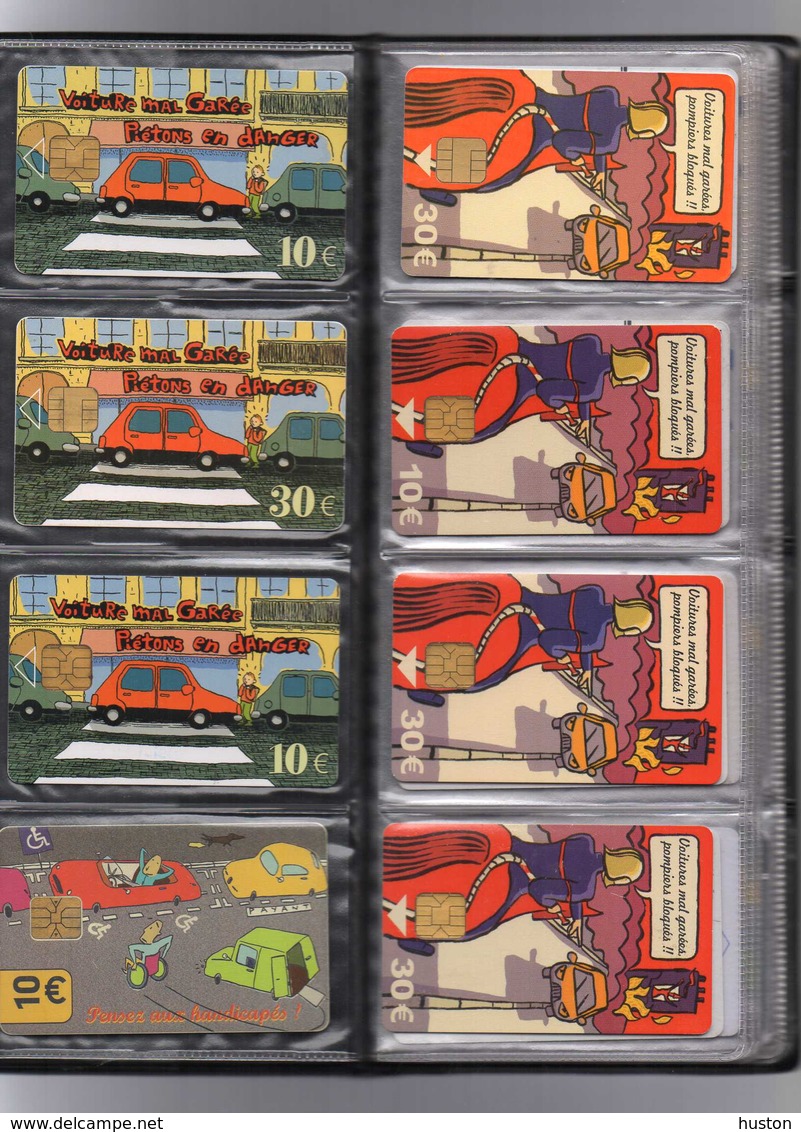 CLASSEUR AVEC LOT DE 40 CARTES DE STATIONNEMENT PIAF - PARIS - TOUTES DIFFERENTES - Parkkarten