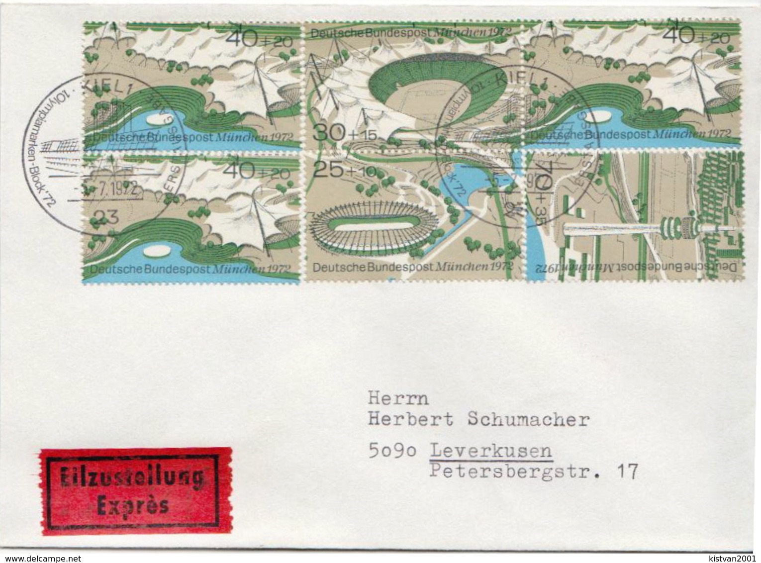 Postal History Cover: Germany Olympic Games Set On Express Cover - Summer 1972: Munich