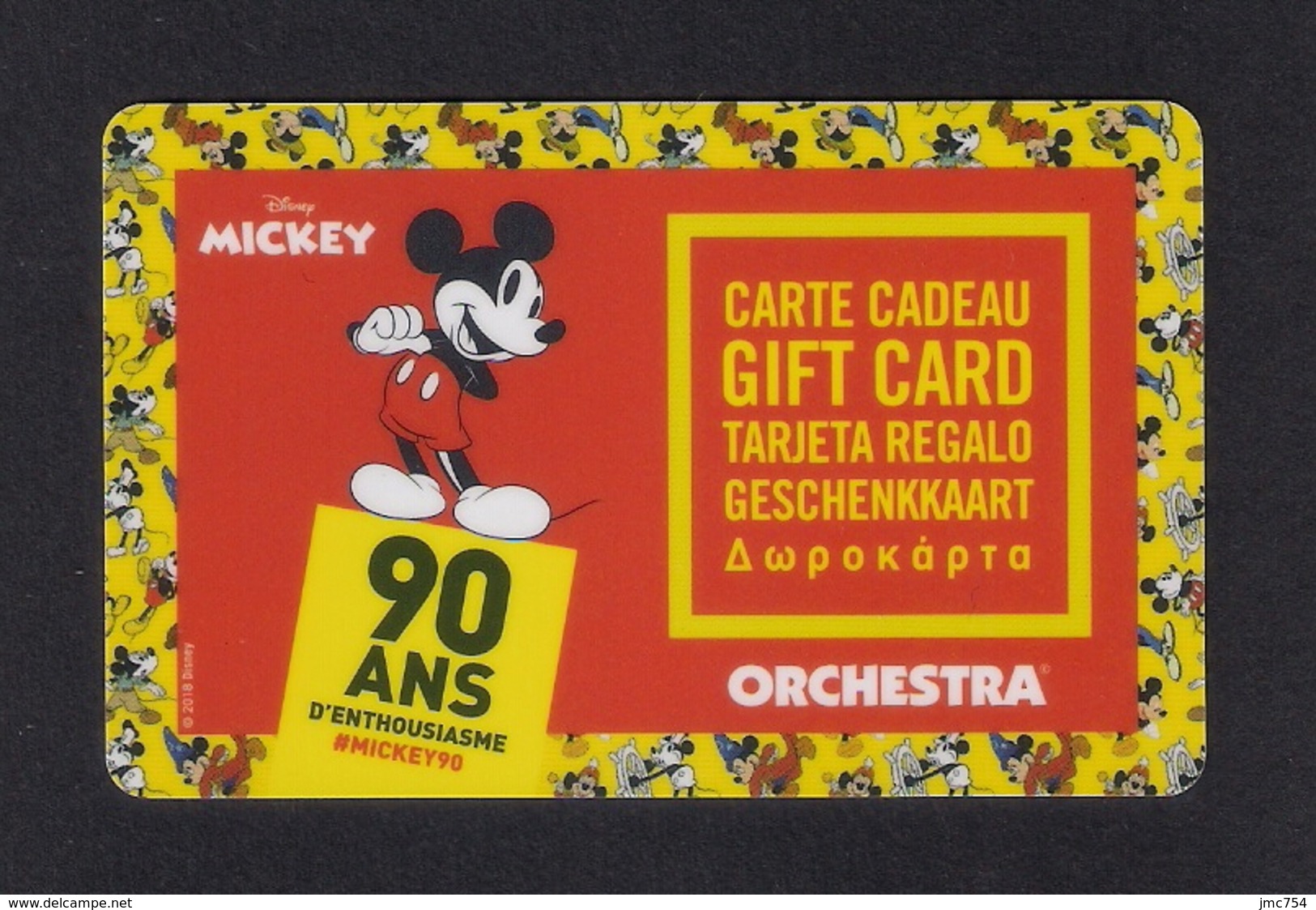 Carte Cadeau  ORCHESTRA.   MICKEY  Disney.   Gift Card.   Geschenkkaart.  Tarjeta Regalo. - Cartes Cadeaux