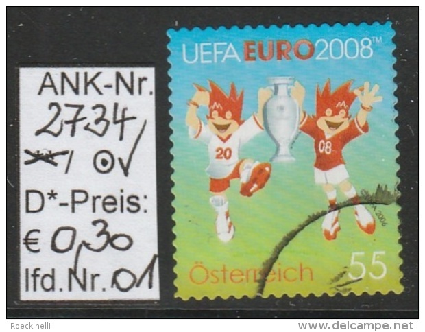 22.1.2008 - SkSM "UEFA EURO 2008"   - O Gestempelt - Siehe Scan (2734o 01-21 At) - Gebraucht