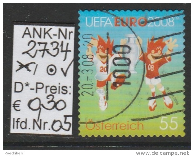 22.1.2008 - SkSM "UEFA EURO 2008"   - O Gestempelt - Siehe Scan (2734o 01-21 At) - Gebraucht