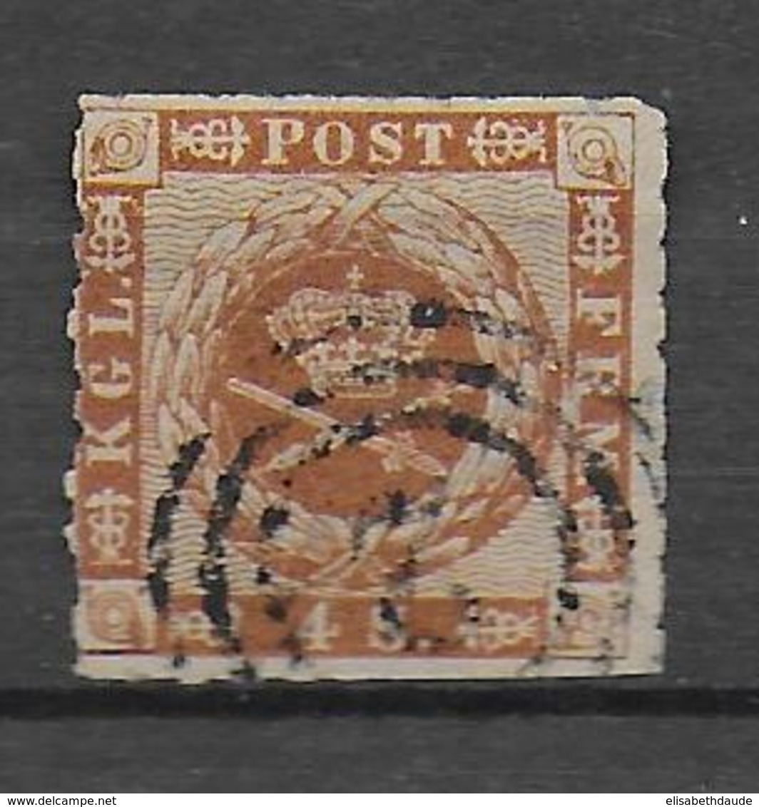 DANEMARK - 1858 - YVERT N° 10 OBLITERE - COTE = 22.5 EUR. - Gebraucht