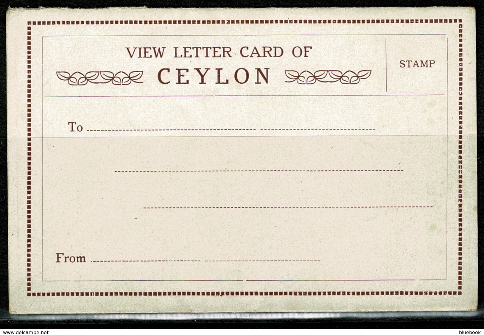 Ref 1235 - Early Letter Card - Ceylon Sri Lanka - Sri Lanka (Ceylon)