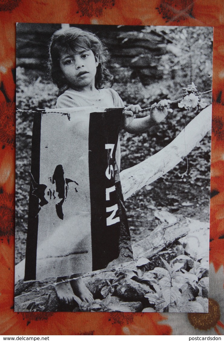 Nicaragua Libre - Children - Little Girl- Flag  / Old Postcard - Nicaragua