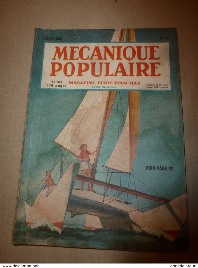 1948 MÉCANIQUE POPULAIRE:Géobotanique Pour Trouver De L'or;Médecin De Poupée;Jardin Sauvage;Faire Un Cruiser-moteur;etc - Other & Unclassified