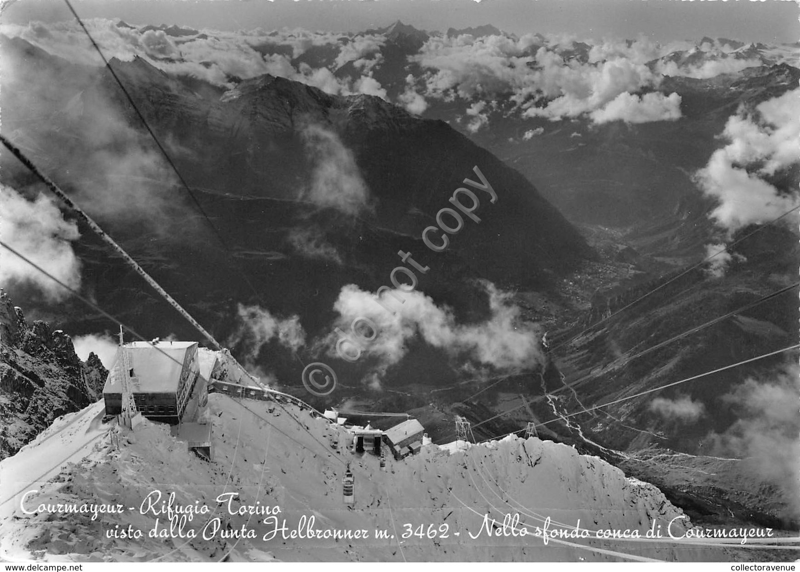 Cartolina Courmayeur Rifugio Torino Da Punta Hellbronner 1969 (Aosta) - Altri & Non Classificati