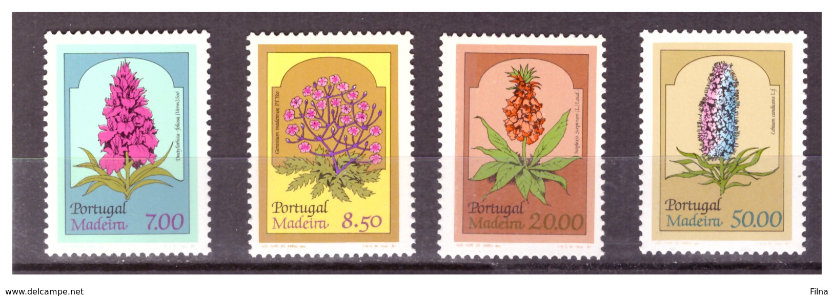 MADERA - 1981 - FLORA LOCALE. PRIMA SERIE. SERIE COMPLETA. MNH** - Madeira