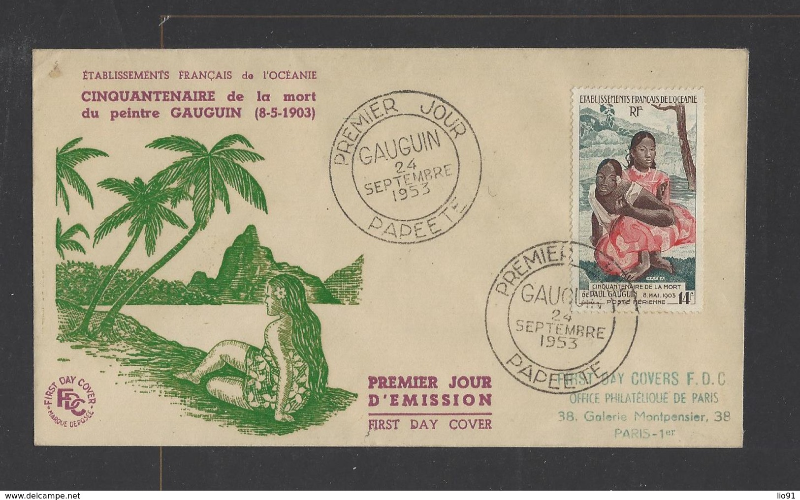 OCEANIE.  PA  N° 30  Oblitération 1er Jour.  24-9-1953 - Used Stamps