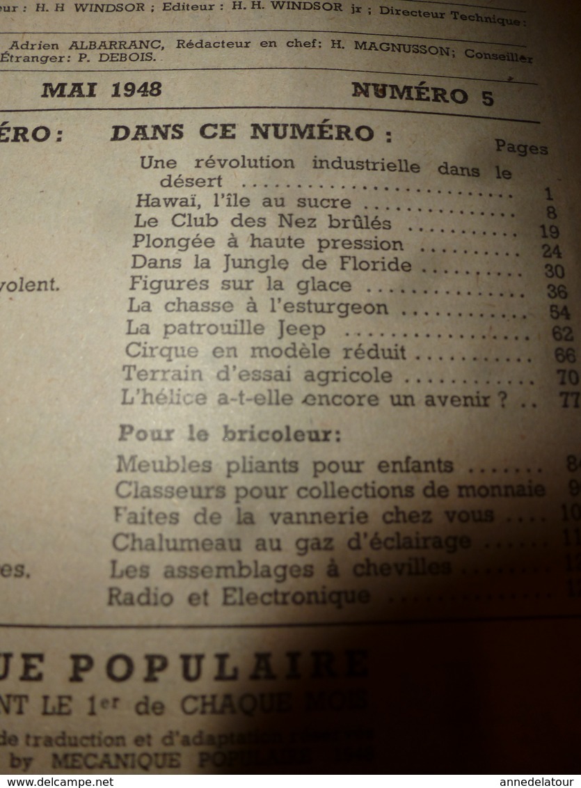 1948 MÉCANIQUE POPULAIRE: Patinage Sur Glace; Etude Des Avalanches; Faire Un Berceau Hollandais;etc - Other & Unclassified
