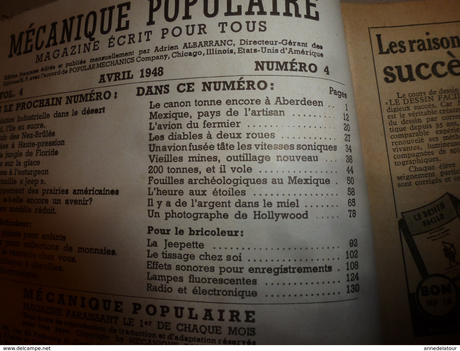 1948 Berdeen; De L'argent Dans Le Miel; Les Maisons De Boue ; Les DIABLES à Deux Roues; Etc - Altri & Non Classificati