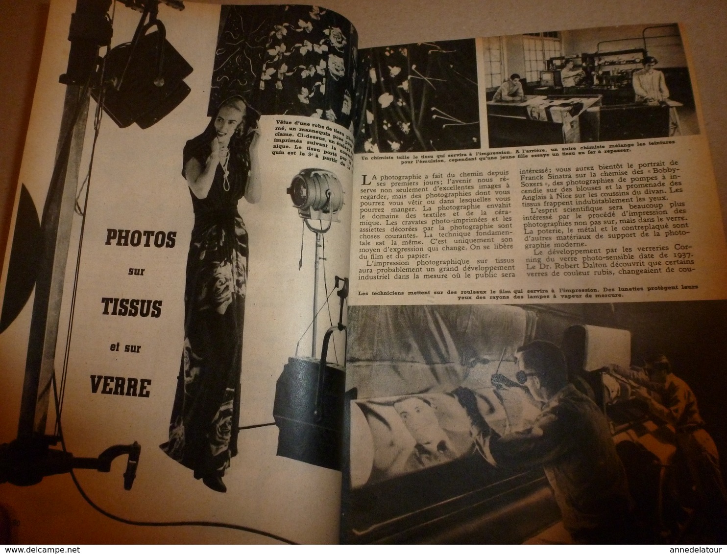 1948 MÉCANIQUE POPULAIRE: Prestidigitation ; Photos sur tissus et sur verre; Pêche aux requins; etc