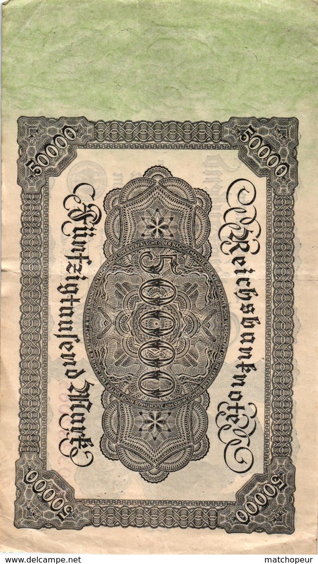 ALLEMAGNE - REICHSBUNKNOTE - 50 000 MARK - 1922 - 50.000 Mark