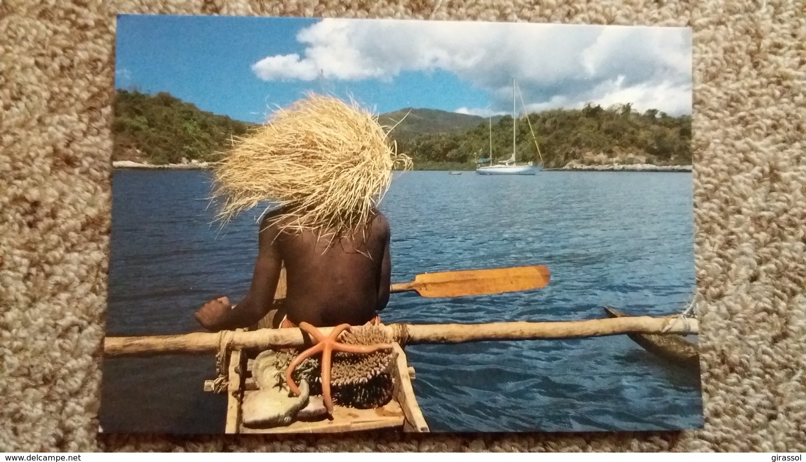 CPM MAYOTTE PIROGUIER COIFFE D UN CHAPEAU DE SADA PHOTO VAISSE - Mayotte