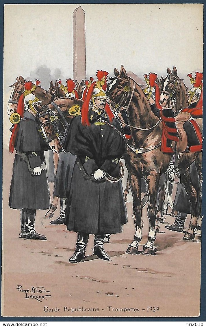 France - Garde Républicaine  - Trompettes - 1929 - Illustration Pierre Albert Leroux - Uniformes