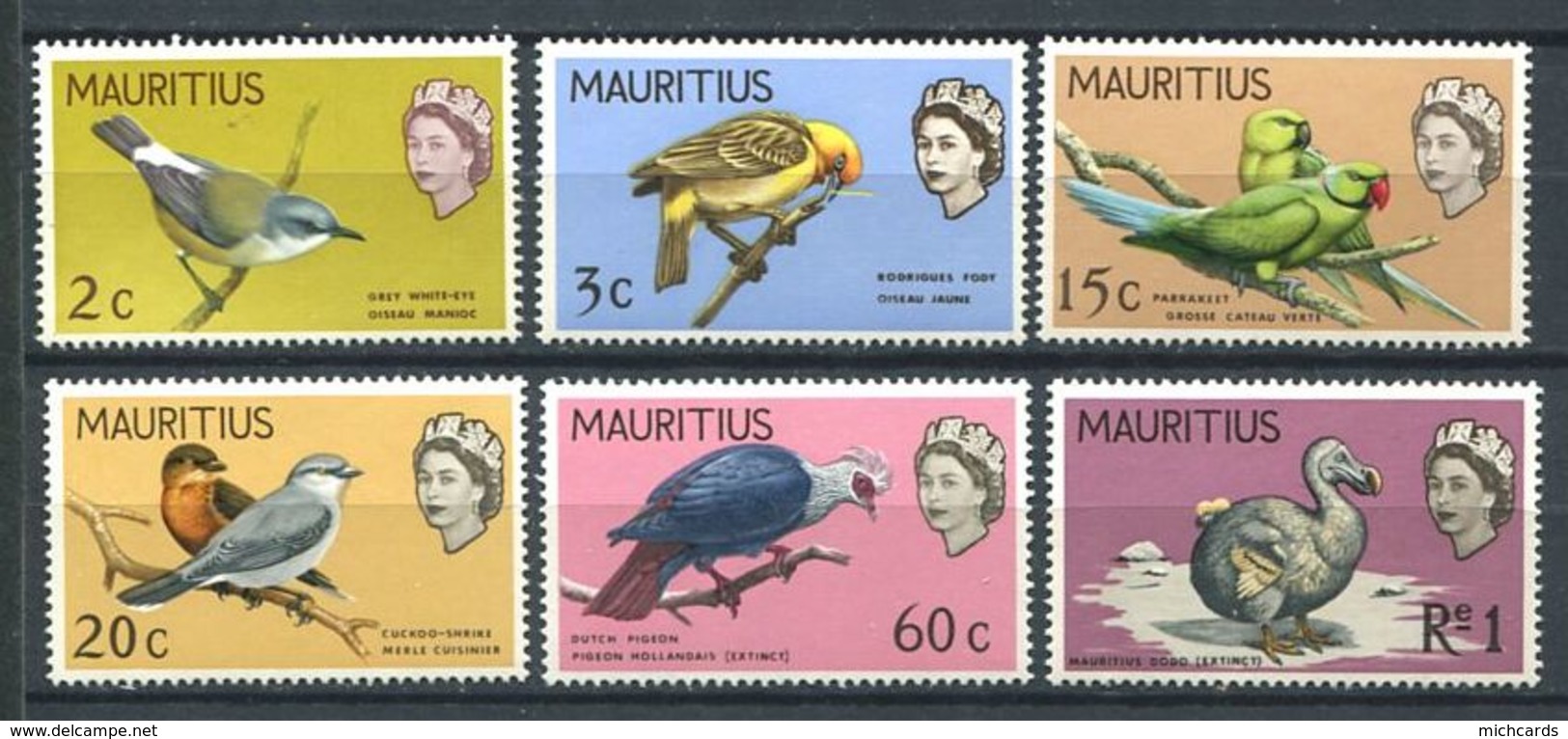 239 MAURICE 1968 - Yvert 317/22 - Elizabeth II Oiseau - Neuf **(MNH) Sans Trace De Charniere - Maurice (1968-...)