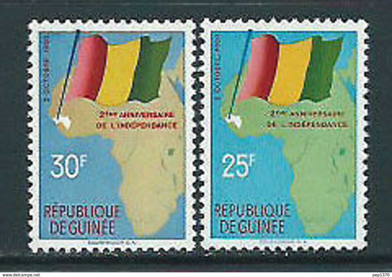 GUINEA 1960 - 2º ANIVERSARIO DE LA INDEPENDENCIA - YVERT Nº 41-42** - Francobolli