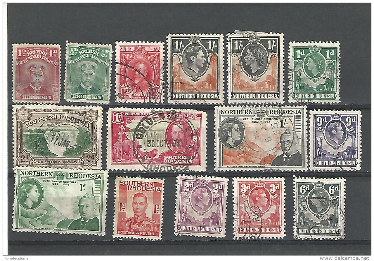 57139) Collection British South Africa Company Northern Southern Rhodesia Postmark Cancel King Queen - Collections (sans Albums)